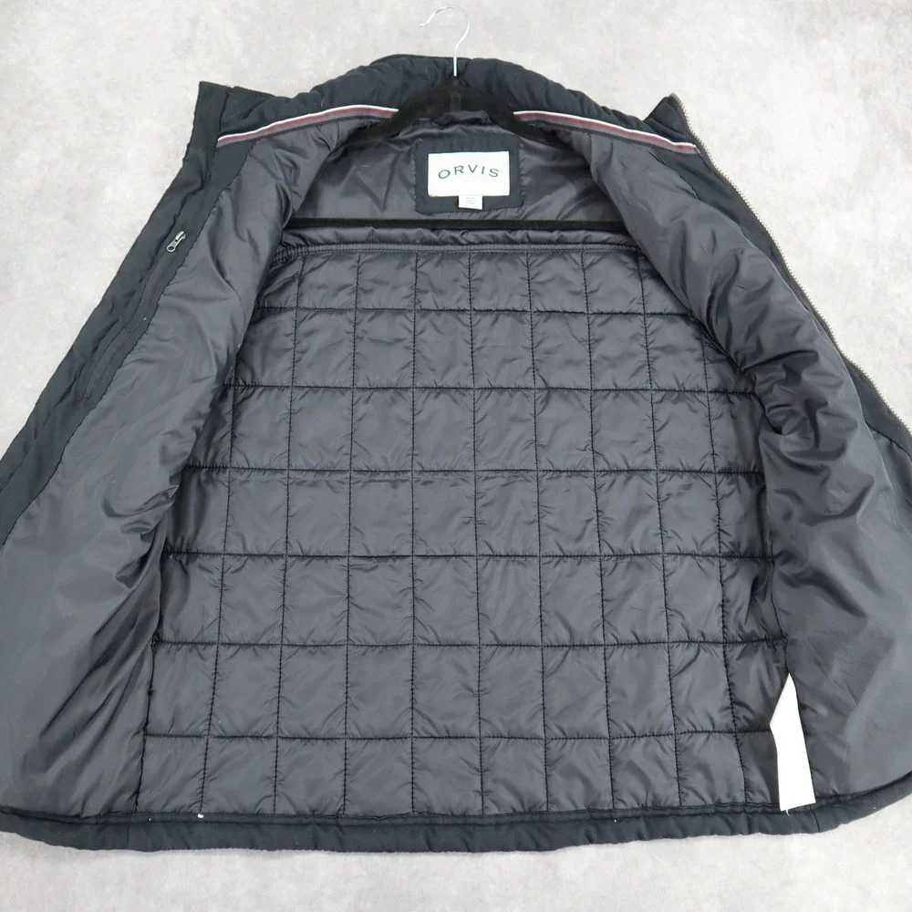 Orvis Vest Black EUC Men's M Puffer Quilted Jacket Casual Outdoors Hiking